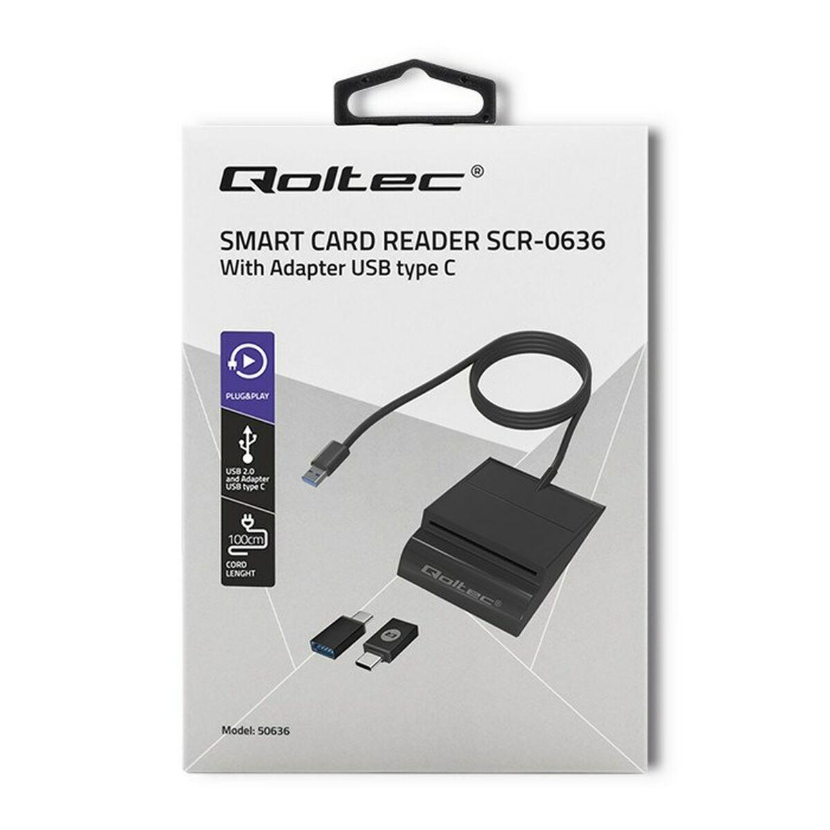 Lector de Tarjetas Qoltec 50636 Negro