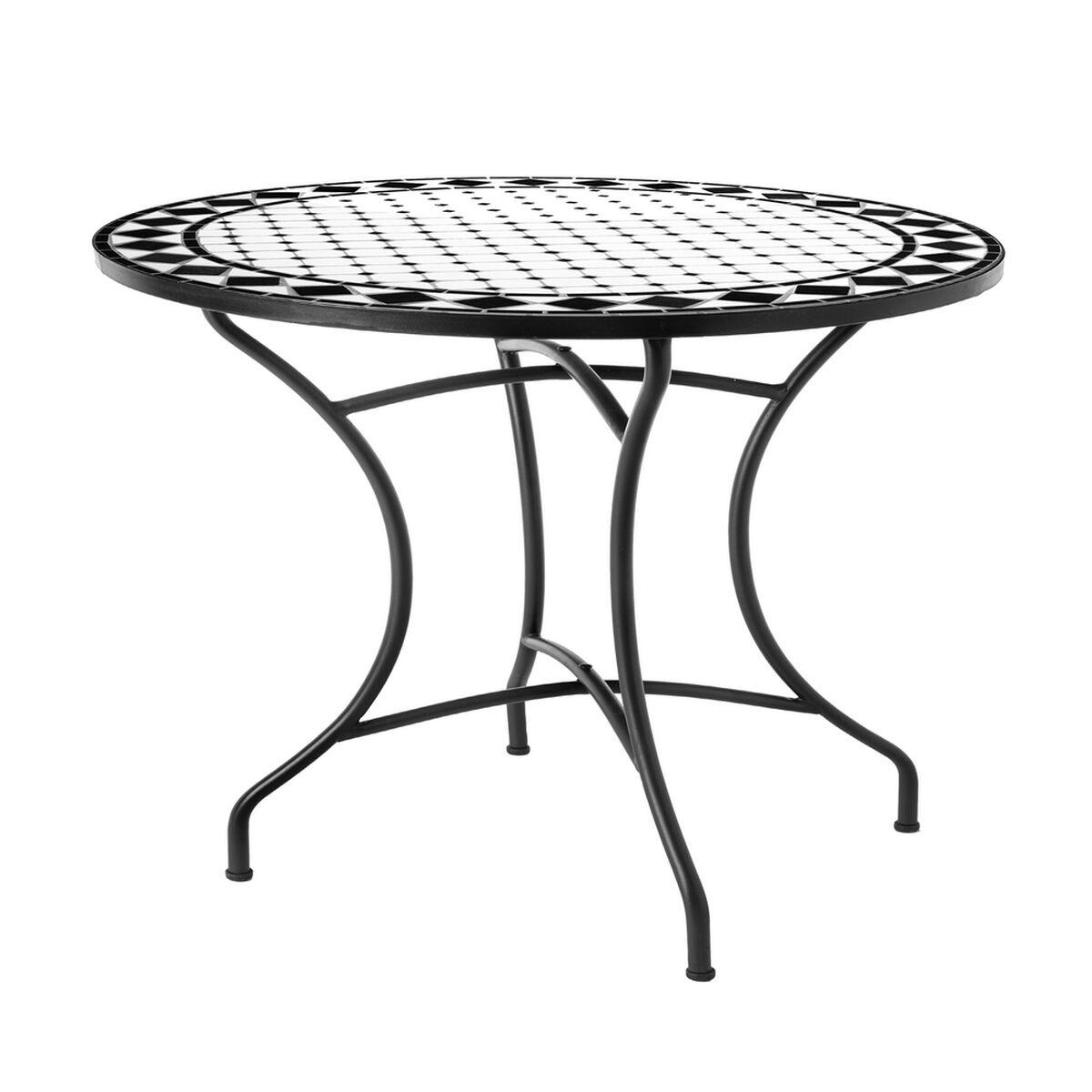 Mesa auxiliar Delfos Blanco Negro Cerámica 90 x 90 x 75 cm