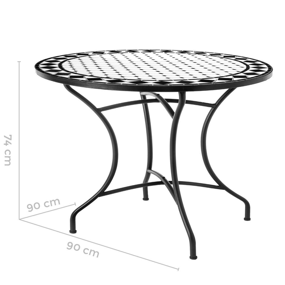 Mesa auxiliar Delfos Blanco Negro Cerámica 90 x 90 x 75 cm