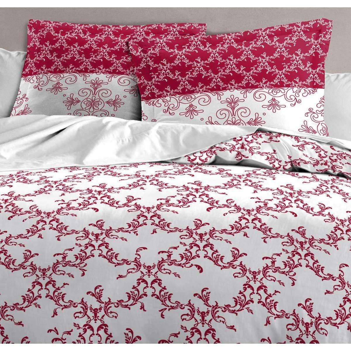 Juego de funda nórdica HOME LINGE PASSION Blanco Burdeos 220 x 240 cm 3 Piezas