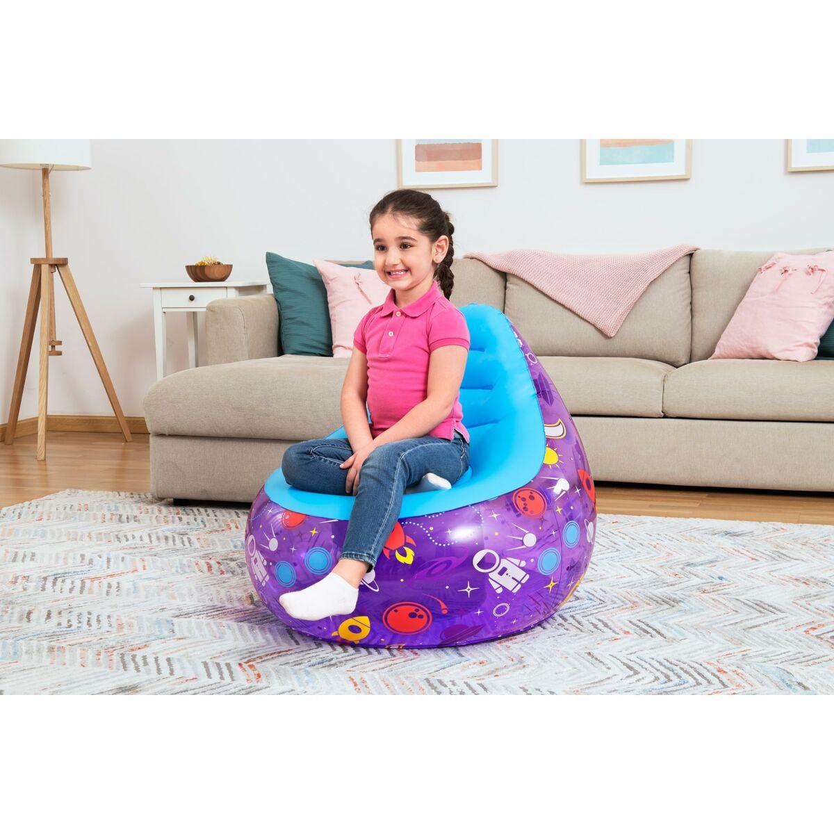 Bestway Sillon Hinchable con Luces Led Espacial 72x72x64 cm +3 Años Interior y Jardin 75122