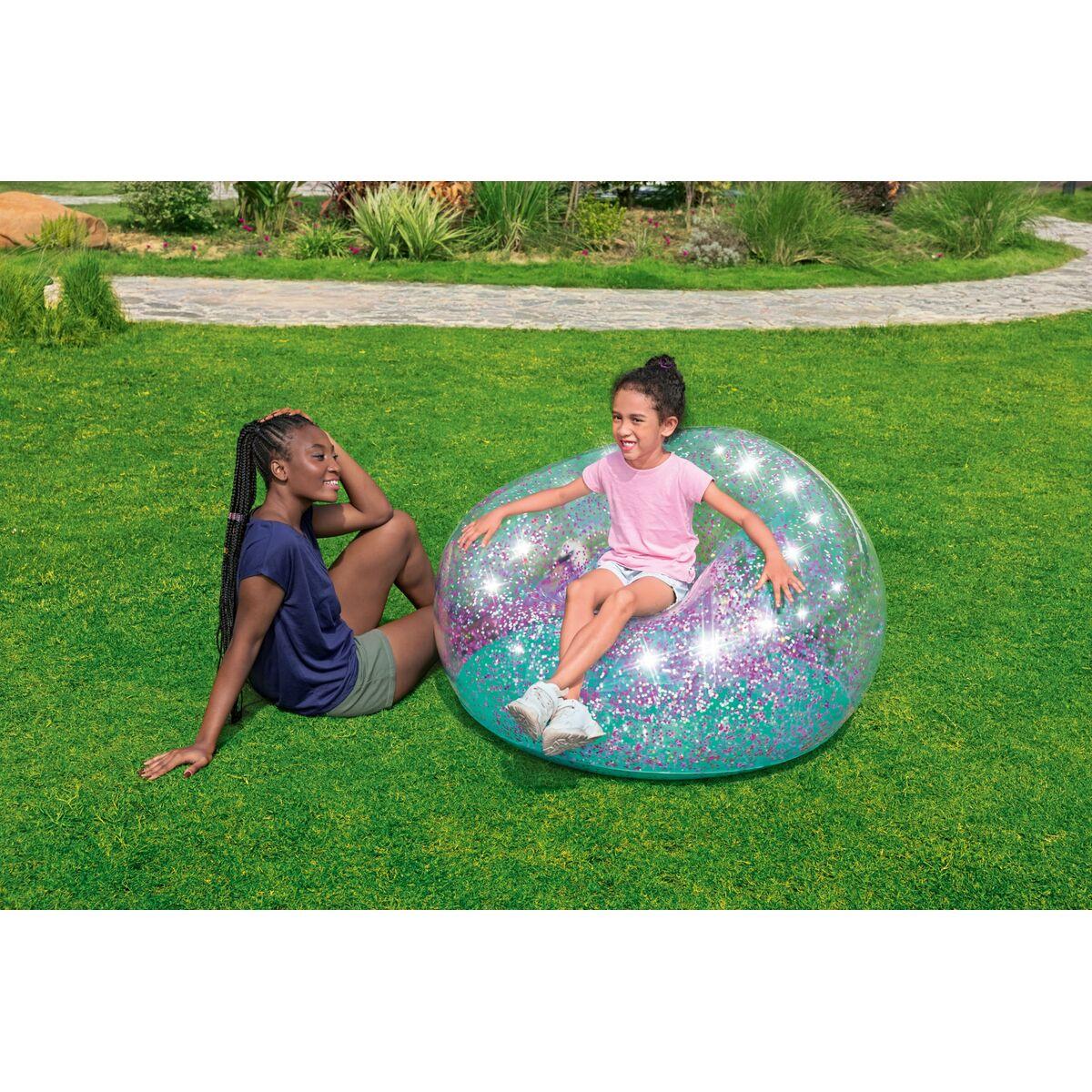 Bestway Sillon Hinchable Gigante Purpurina 114x112x66 cm +6 Años Interior y Jardin 75115