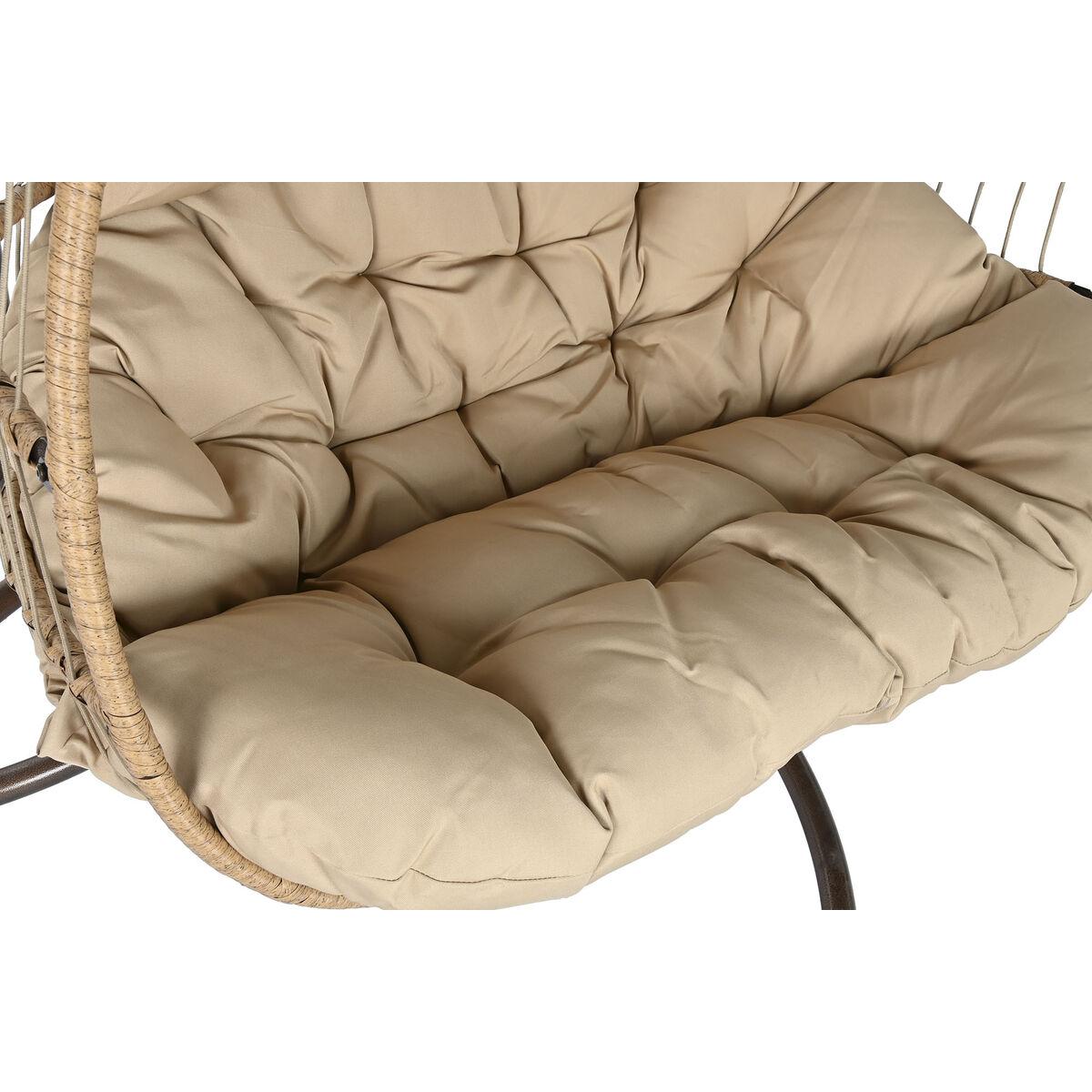 Sillón de jardín colgante Home ESPRIT Marrón oscuro Marrón claro Aluminio ratán sintético 130 x 61 x 117 cm