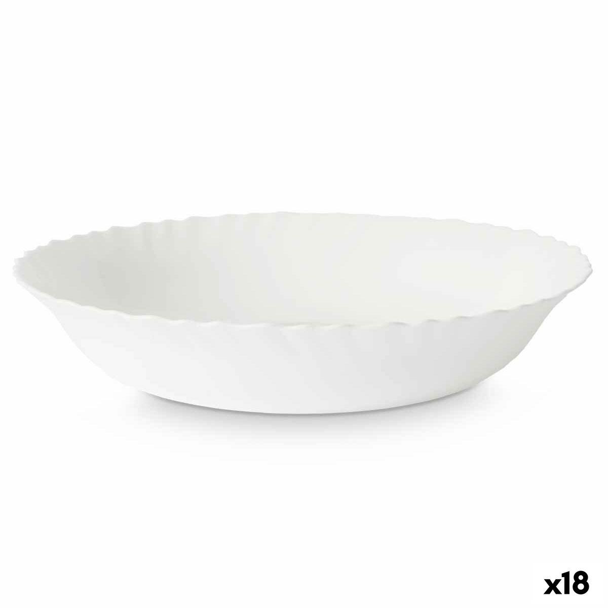 Ensaladera Vivalto LQW-110 Blanco Vidrio opalino 27,5 x 5,5 x 27,5 cm (18 Unidades)