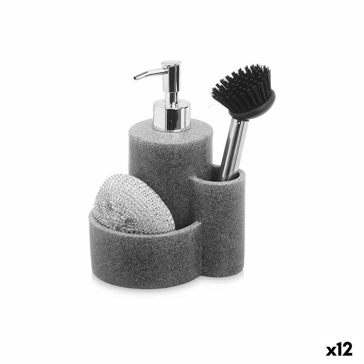Set de Limpieza Kinvara B5614B Gris Plástico Poliresina 14 x 18,5 x 12 cm Cocina (12 Unidades)