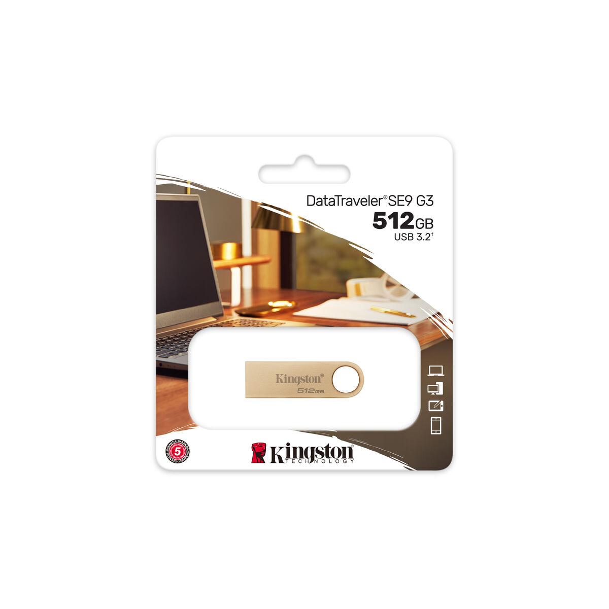 Memoria USB Kingston DTSE9G3/512GB 512 GB Dorado