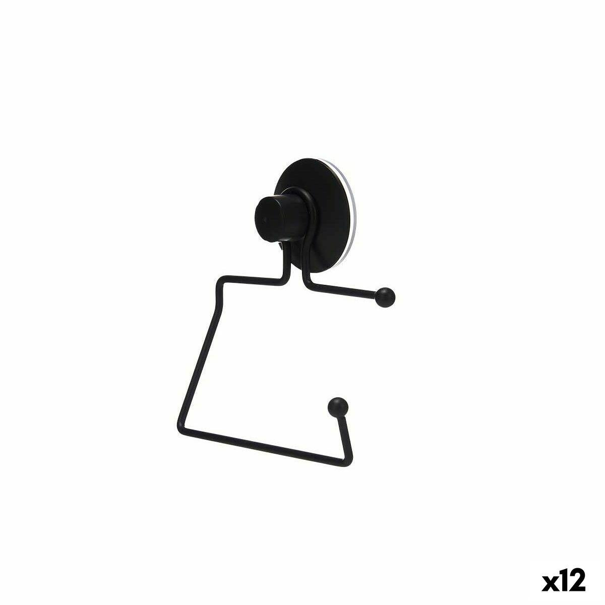 Portarrollos de Papel Higiénico Berilo W3100-12P Negro Acero ABS 12 x 14 x 3,5 cm (12 Unidades)