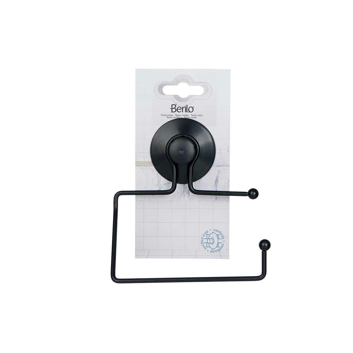 Portarrollos de Papel Higiénico Berilo W3100-12P Negro Acero ABS 12 x 14 x 3,5 cm (12 Unidades)