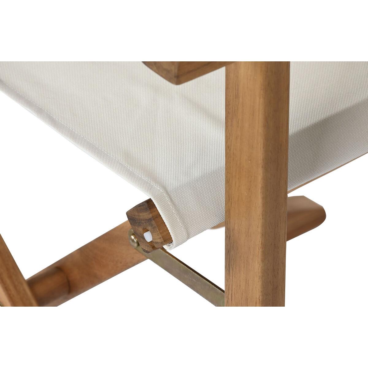 Silla de Jardín Home ESPRIT Blanco Marrón Madera de acacia 52 x 53 x 87 cm