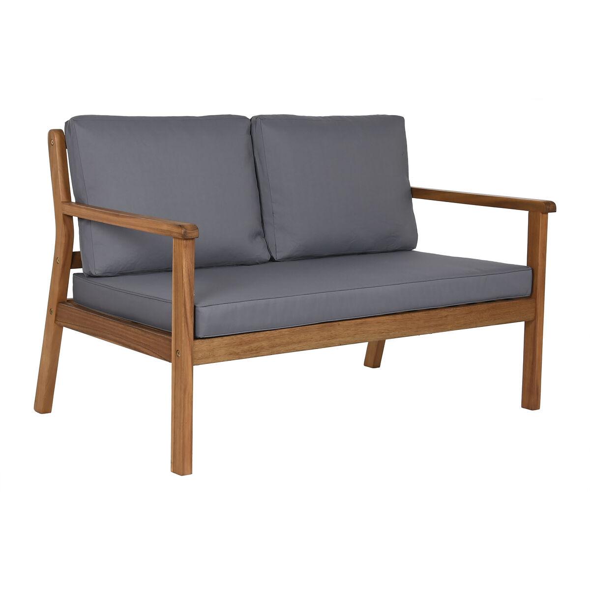 Conjunto de Mesa con 3 Sillones Home ESPRIT Marrón Gris Acacia 120 x 72 x 75 cm