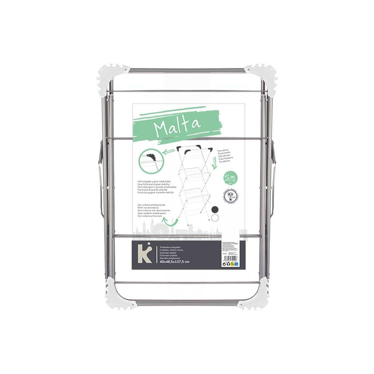 Tendedero Plegable Kipit WR4062A-1NB-488 Blanco Plateado Polipropileno Hierro 47 x 41 x 136 cm Vertical (5 Unidades)