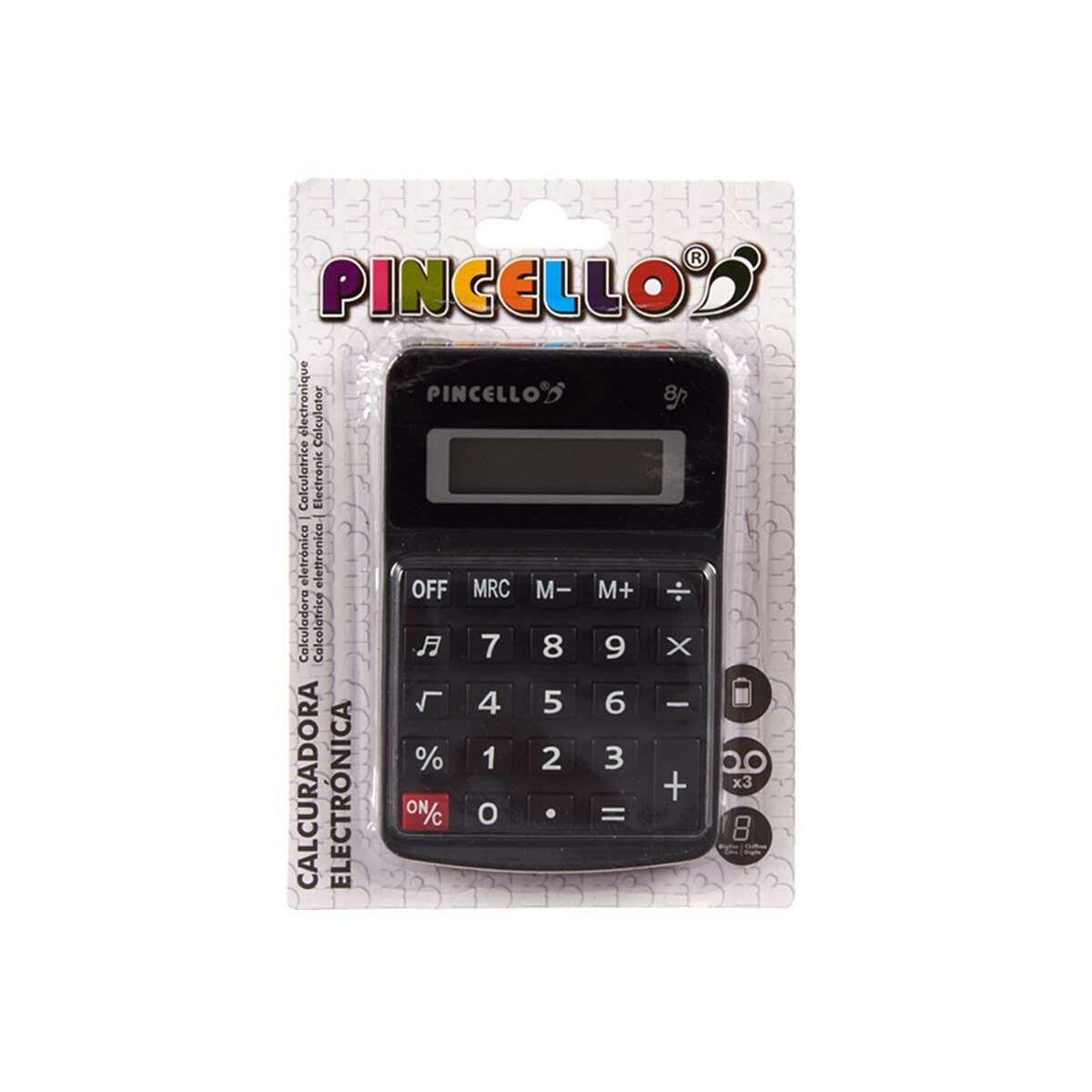 Calculadora Pincello CN-185A Negro Plástico Solar Pequeño