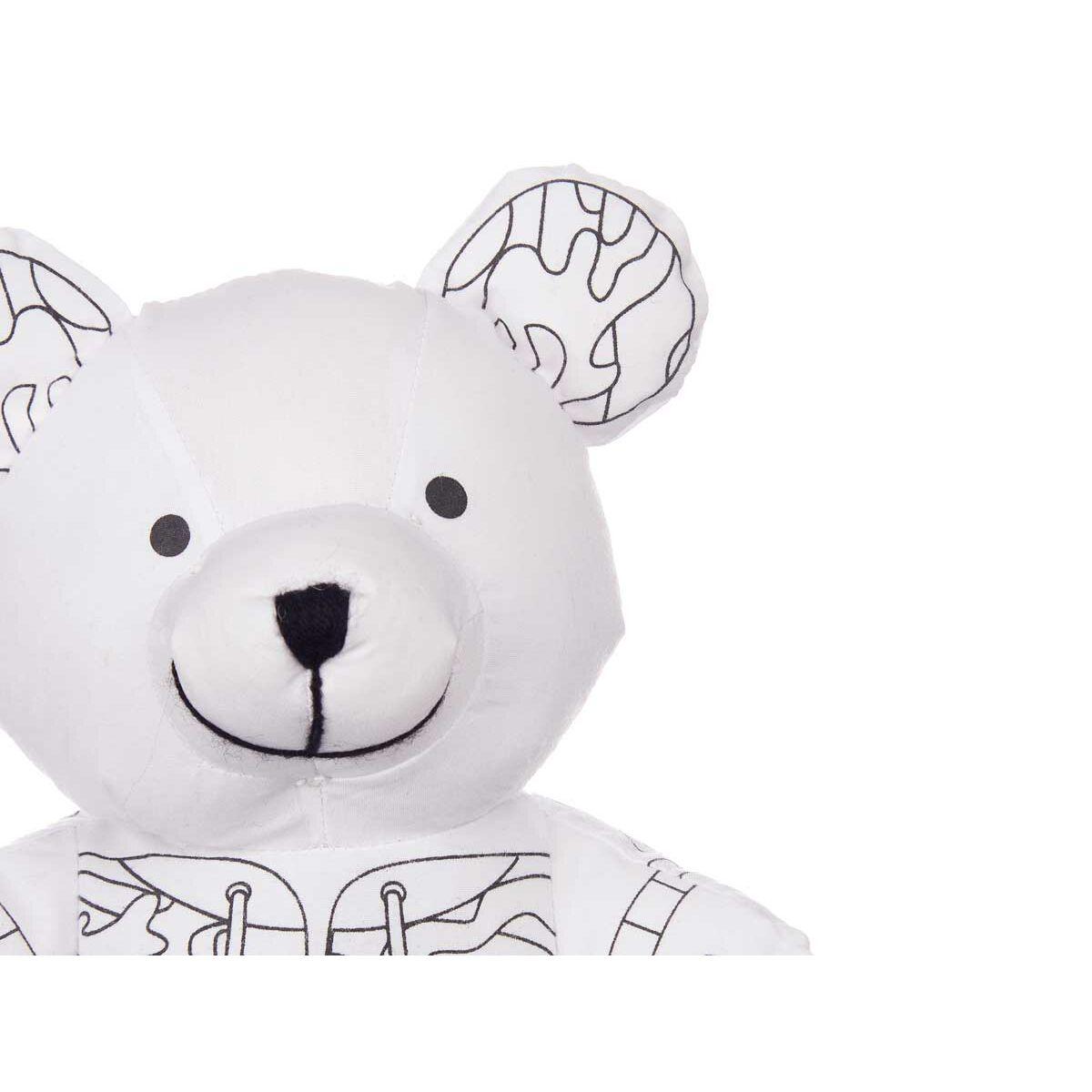 Peluche para Colorear Pincello ST339 Blanco Negro Tela 17 x 21 x 12 cm Oso (8 Unidades)