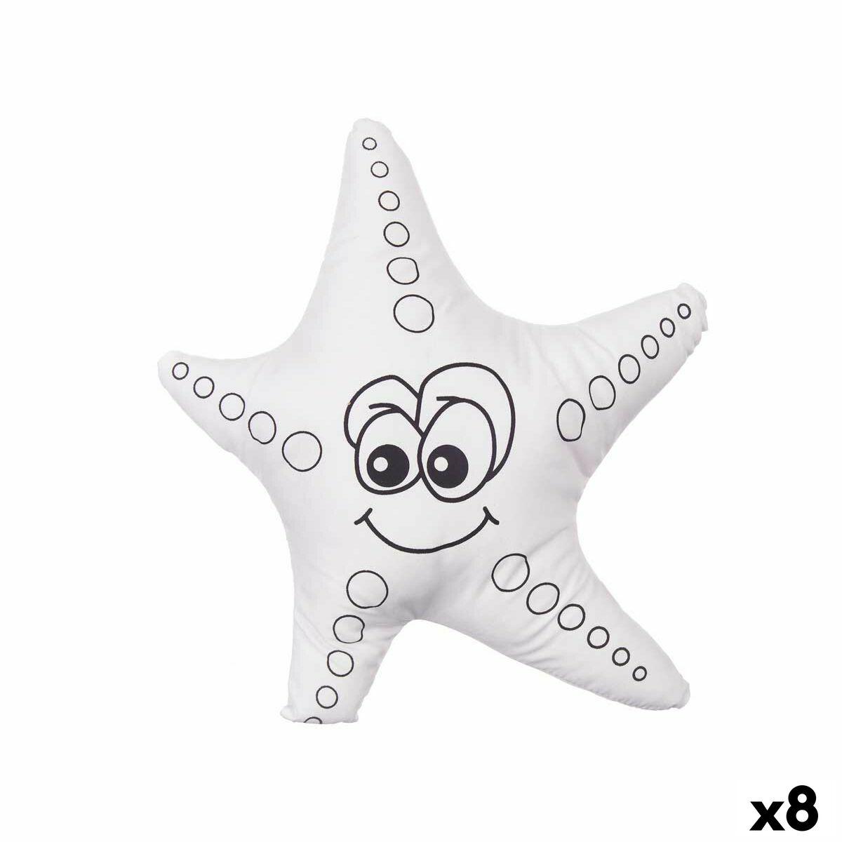 Peluche para Colorear Pincello ST371 Blanco Negro Tela 26 x 26 x 8 cm Estrella de mar (8 Unidades)