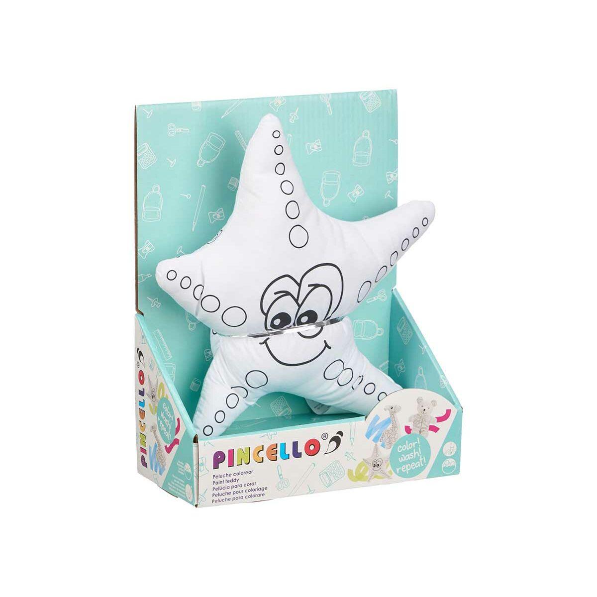 Peluche para Colorear Pincello ST371 Blanco Negro Tela 26 x 26 x 8 cm Estrella de mar (8 Unidades)