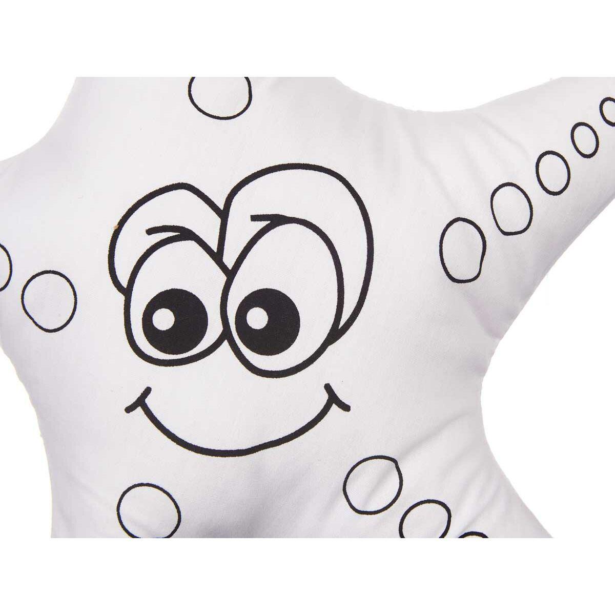Peluche para Colorear Pincello ST371 Blanco Negro Tela 26 x 26 x 8 cm Estrella de mar (8 Unidades)