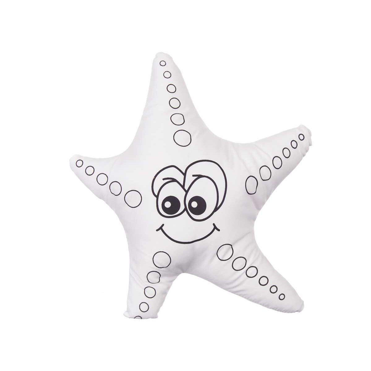 Peluche para Colorear Pincello ST371 Blanco Negro Tela 26 x 26 x 8 cm Estrella de mar (8 Unidades)