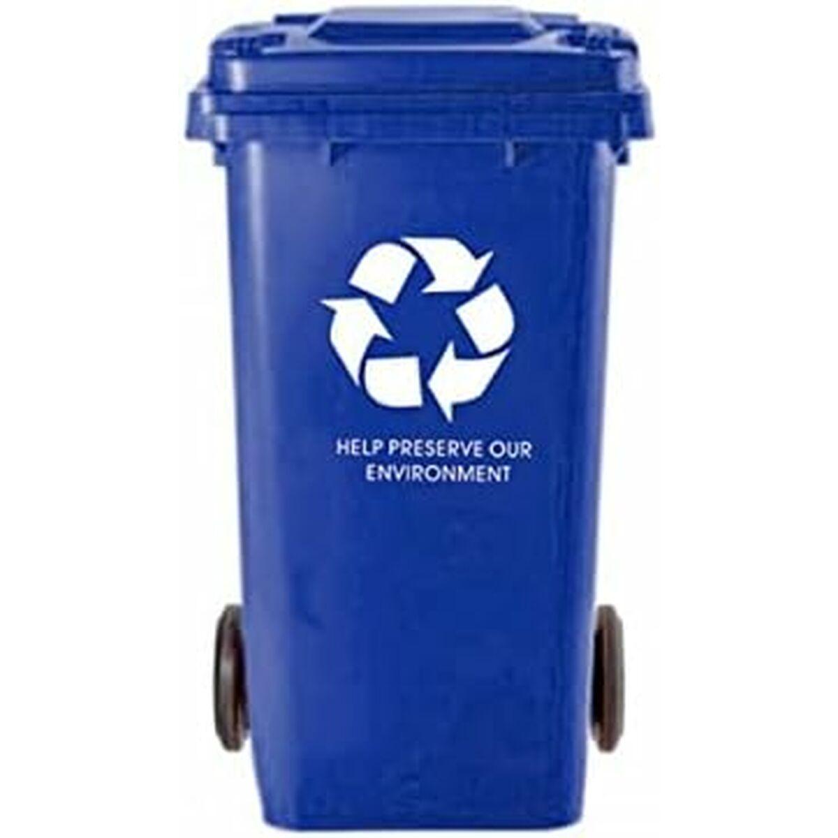 Cubo de Basura con Ruedas Q-Connect KF04240 Azul Plástico 100 L