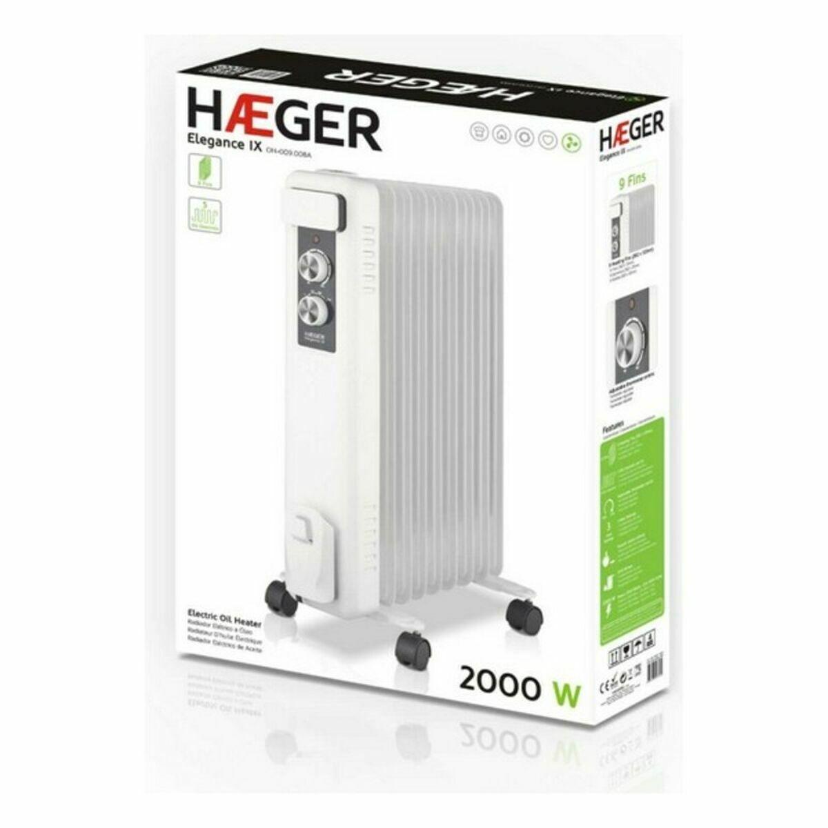 Radiador de Aceite (9 cuerpos) Haeger Elegance IX Blanco 2000 W (Reacondicionado A)