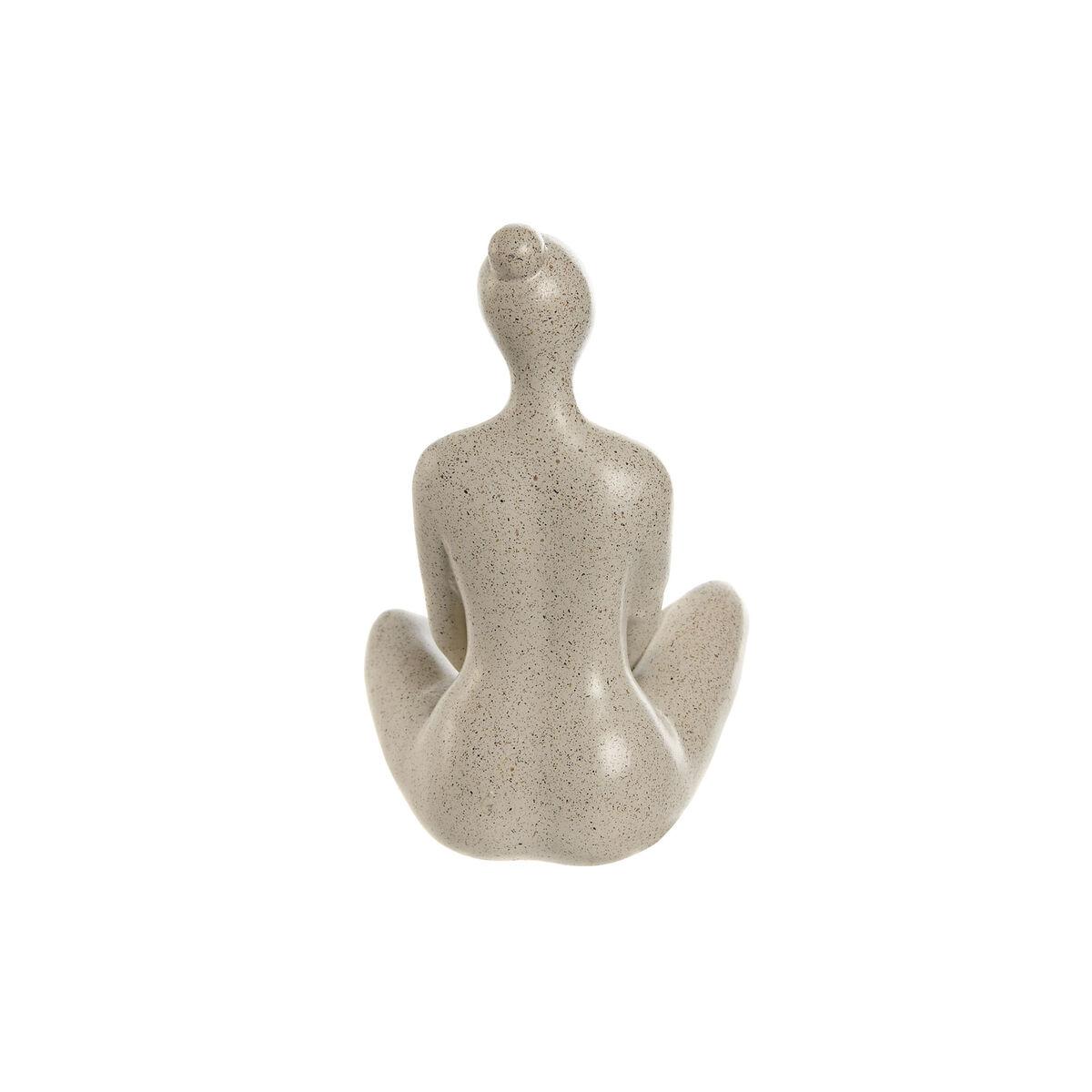 Figura Decorativa Home ESPRIT Marfil Yoga Romántico 13 x 11,5 x 17,5 cm (3 Unidades)