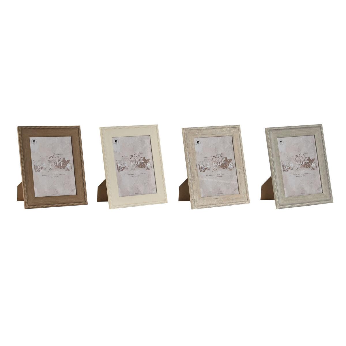 Marco de Fotos Home ESPRIT Marrón Gris Crema Natural Cristal Poliestireno 21,2 x 1,6 x 26,2 cm
