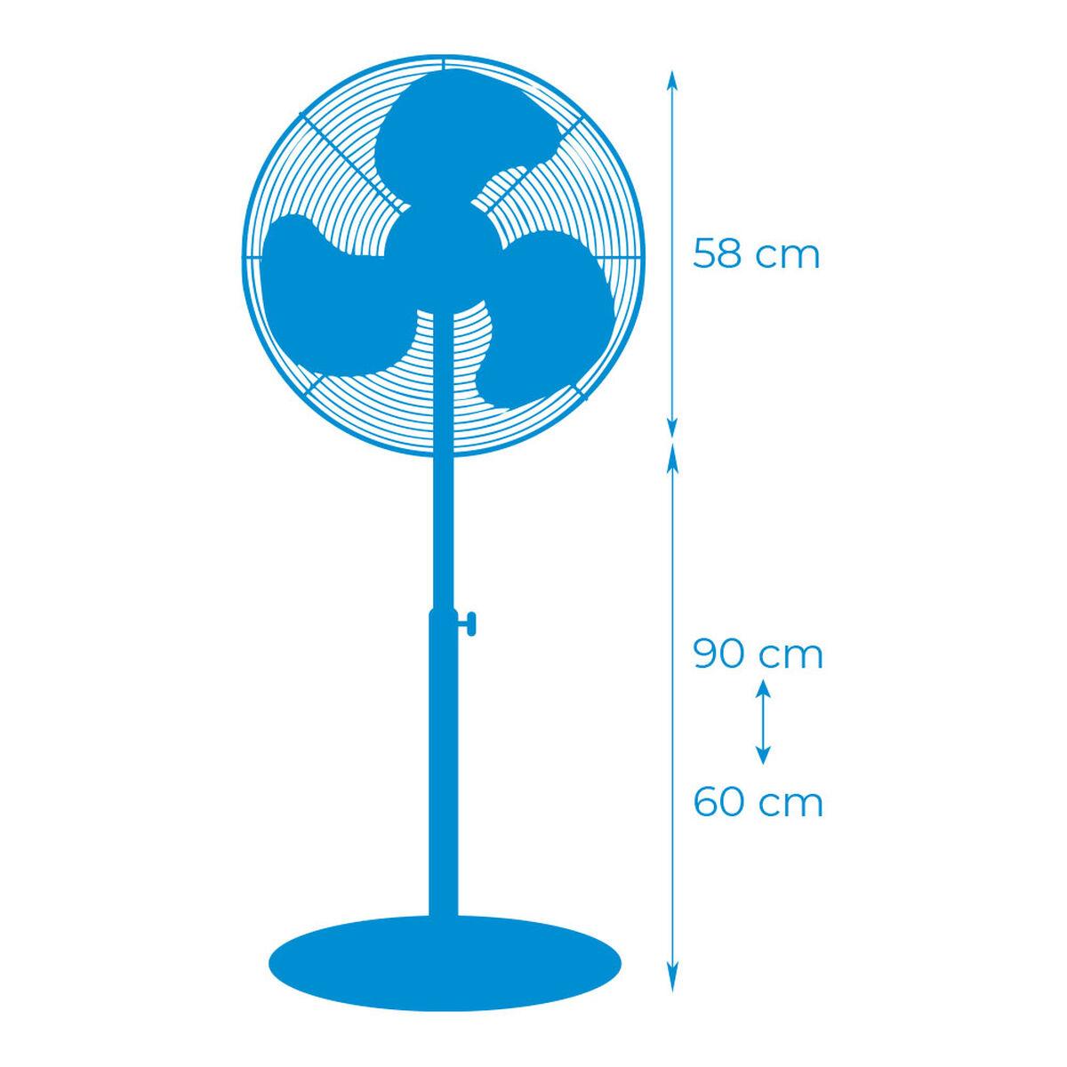 Ventilador de Pie EDM 33528 Negro mate 80 W Ø 50 cm industrial