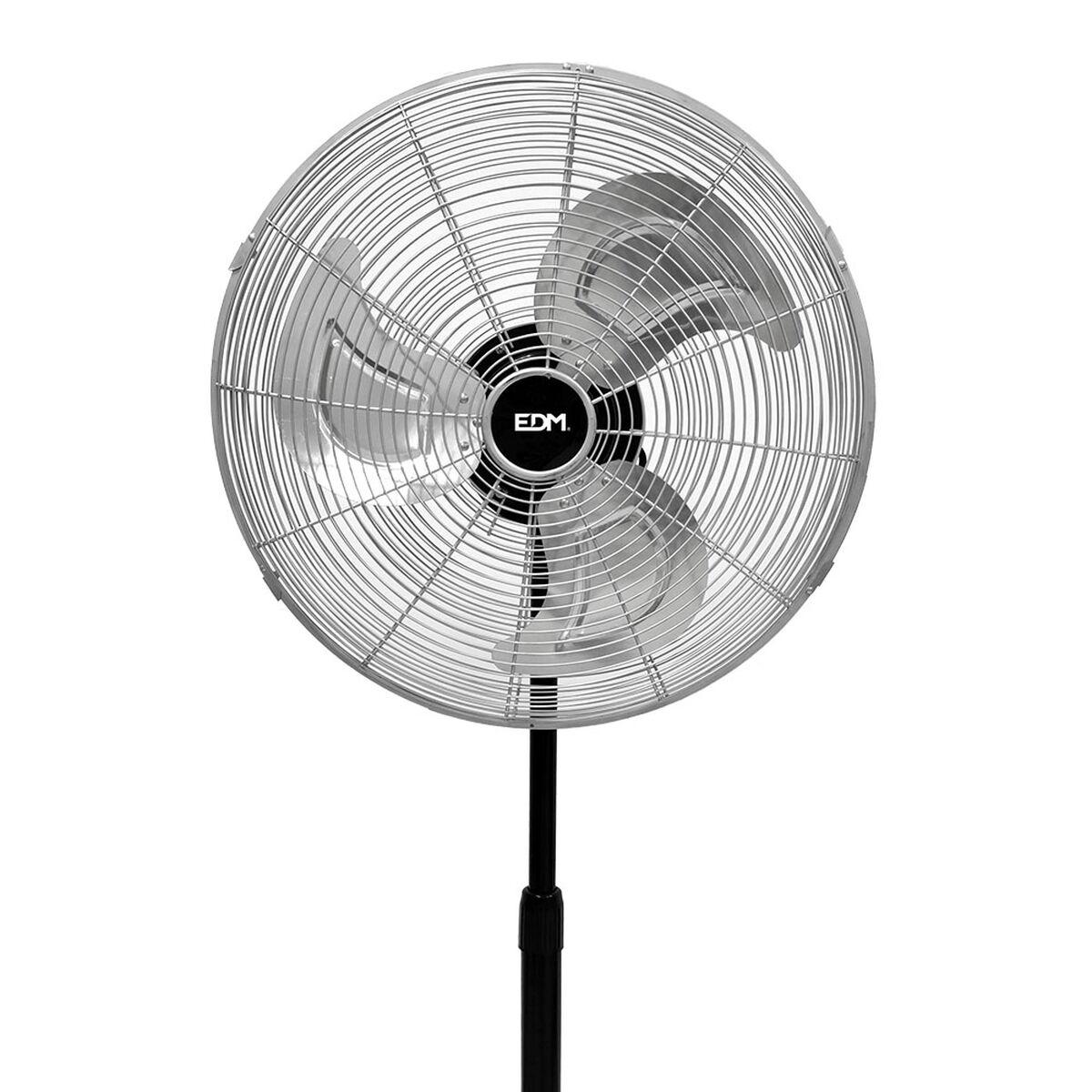 Ventilador de Pie EDM 33528 Negro mate 80 W Ø 50 cm industrial