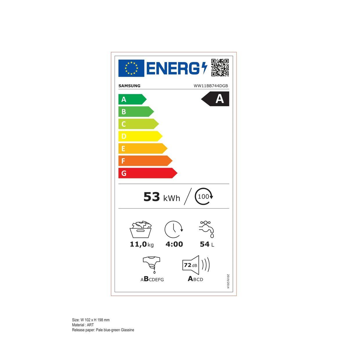 Lavadora Samsung WW11BB744DGBS3 60 cm 1400 rpm 11 Kg