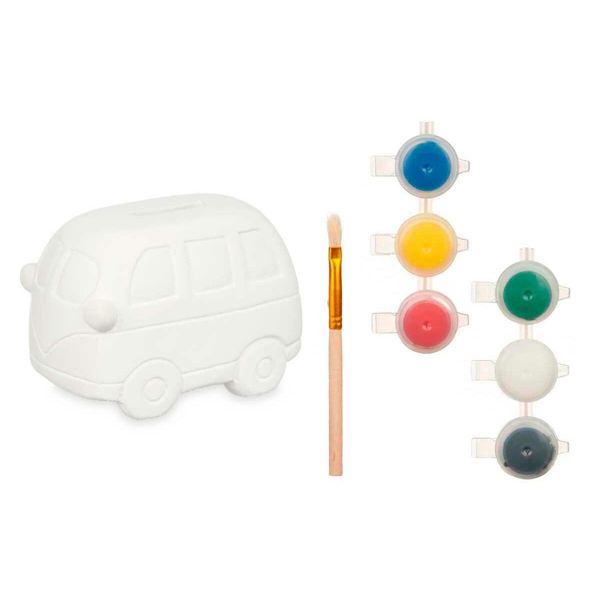 Hucha para Pintar Pincello BS2207 Blanco 12,4 x 8,6 x 9,9 cm Furgoneta (12 Unidades)