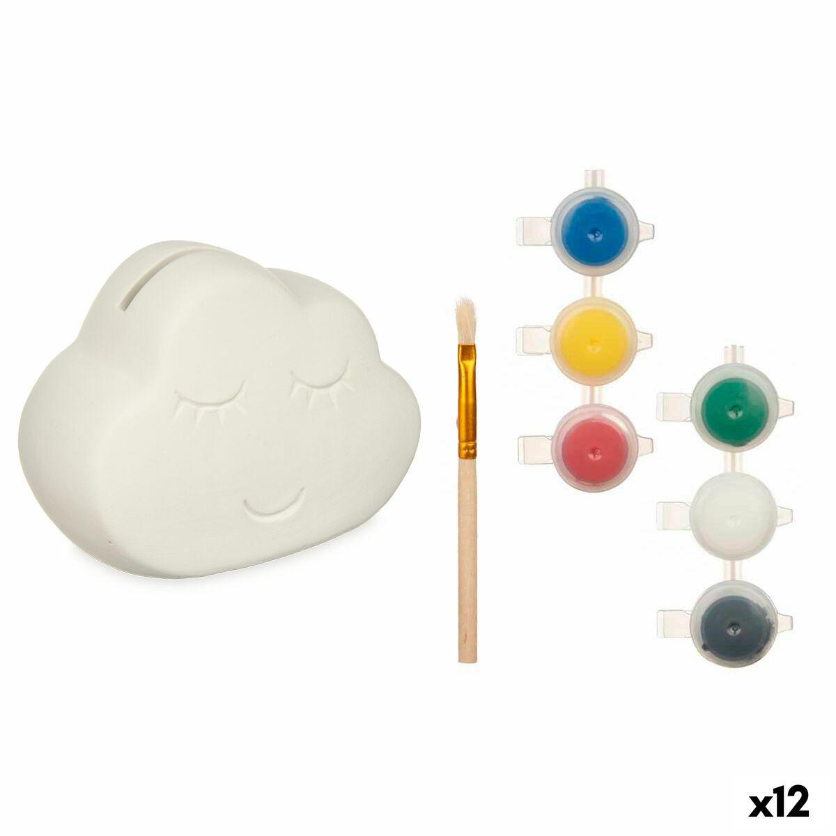 Hucha para Pintar Pincello BS2661 Blanco 12,3 x 9,4 x 9 cm Nubes (12 Unidades)