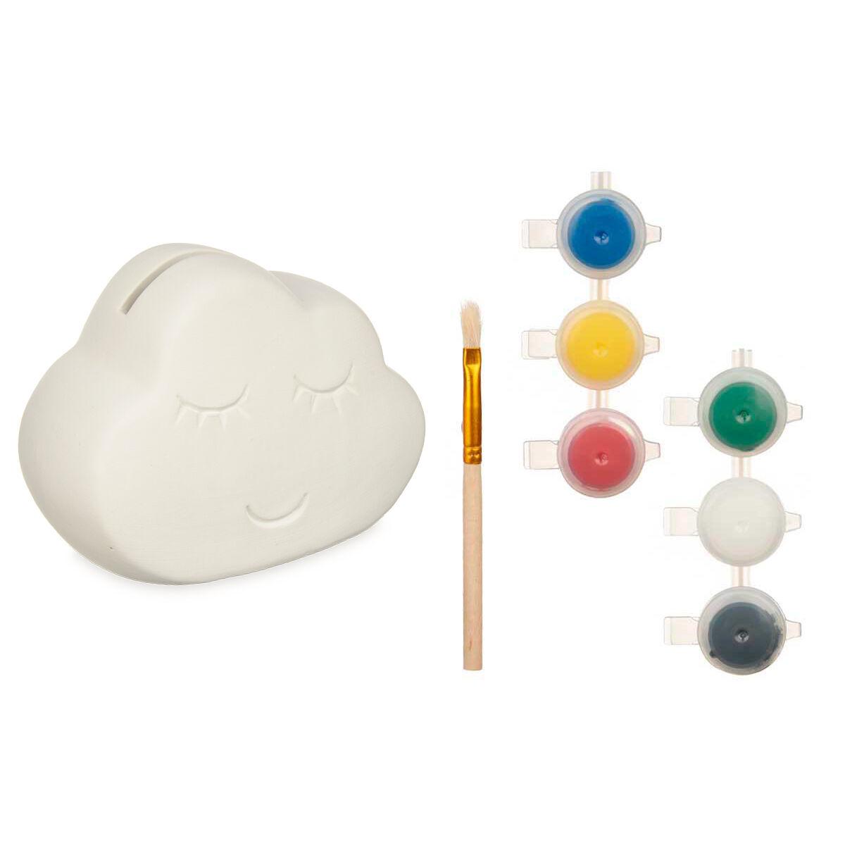 Hucha para Pintar Pincello BS2661 Blanco 12,3 x 9,4 x 9 cm Nubes (12 Unidades)