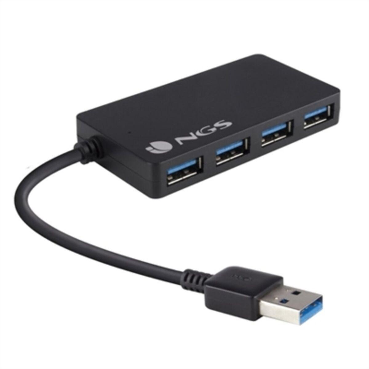 Hub USB NGS iHub 3.0 Negro 480 Mbps