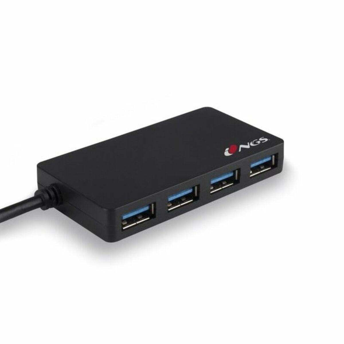 Hub USB NGS iHub 3.0 Negro 480 Mbps