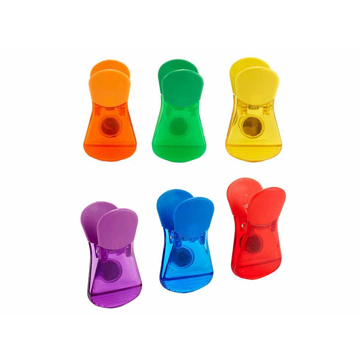 Pinzas Cierrabolsas Kinvara CK60429 Multicolor Plástico Magnético 6 Piezas (12 Unidades)