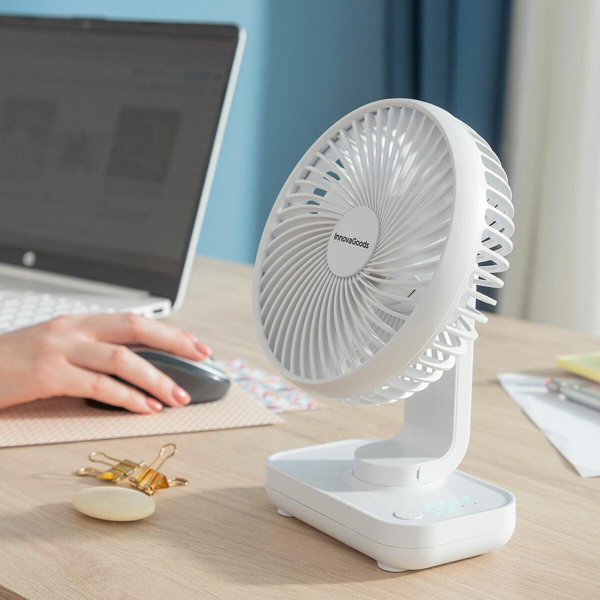 Ventilador de Escritorio Recargable Fanrec InnovaGoods Ø5,4 3600 mAh / 13,3 W