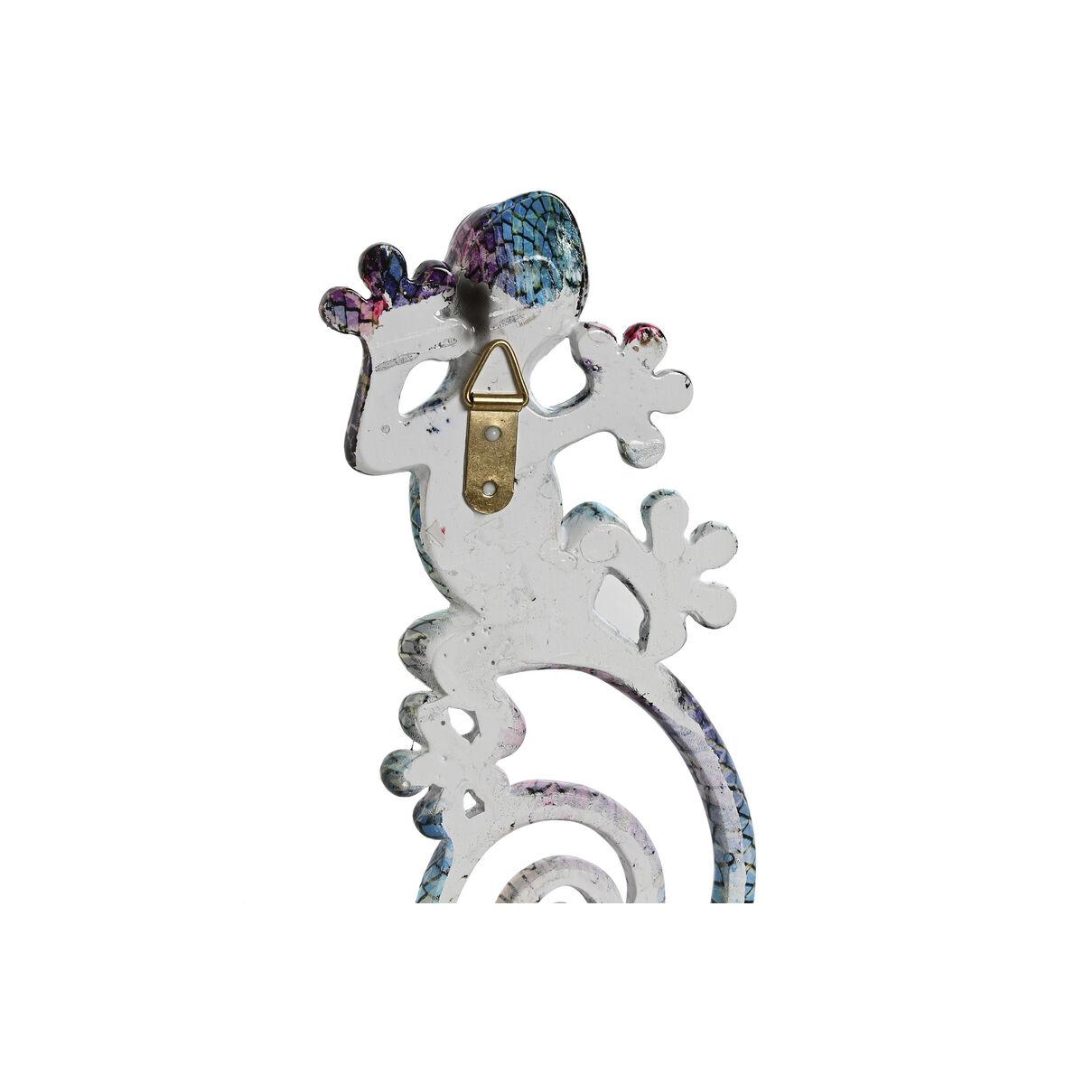 Decoración de Pared Home ESPRIT Multicolor Mosaico Lagarto Mediterráneo 8 x 4 x 20 cm (2 Unidades)