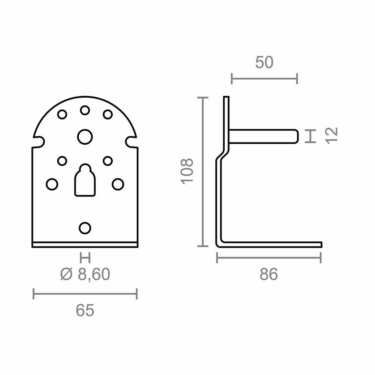 Soporte para toldo Micel TLD08 Blanco 6,5 x 8,6 x 10,8 cm Eje