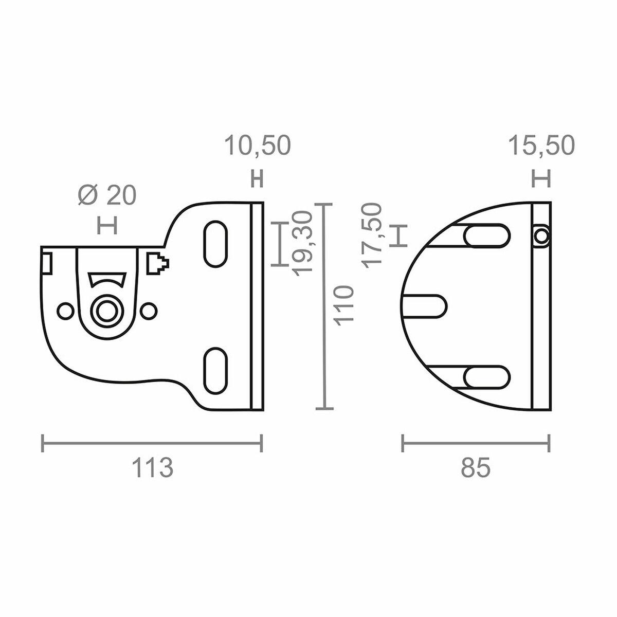 Soporte para toldo Micel TLD03 Blanco 11,3 x 8,5 x 11 cm Eje