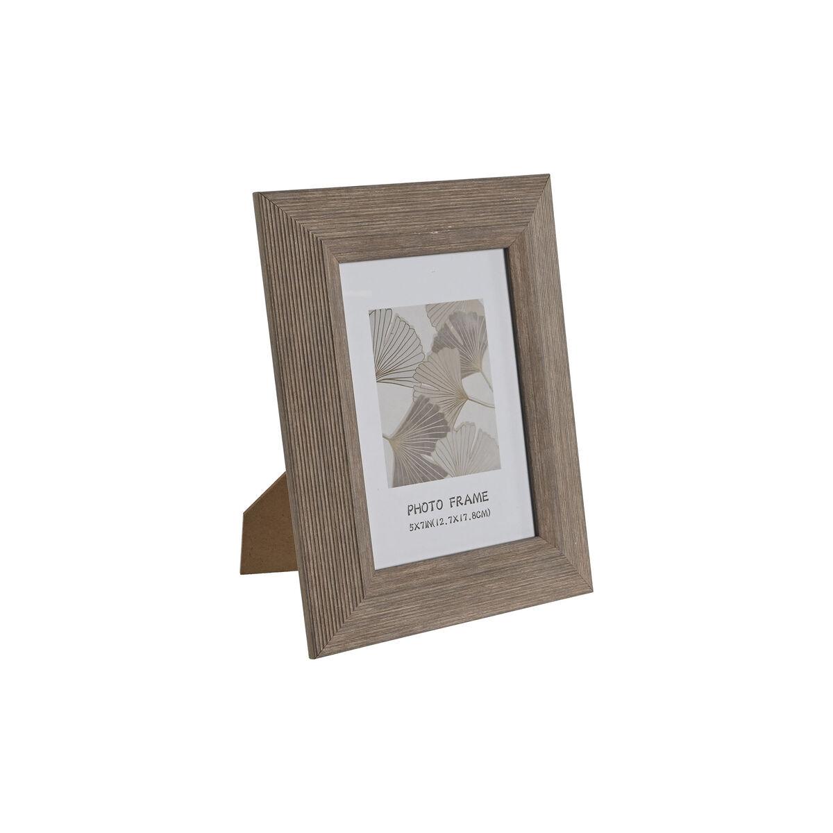 Marco de Fotos Home ESPRIT Natural Cristal Poliestireno 19 x 1,8 x 24 cm