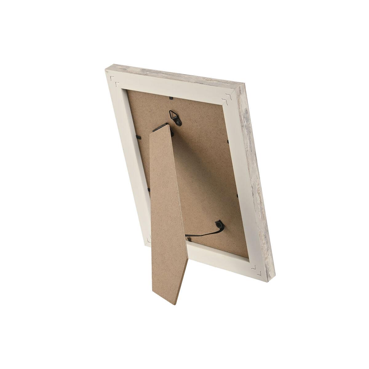 Marco de Fotos Home ESPRIT Blanco Natural Cristal Poliestireno Escandinavo 19,5 x 2 x 24,5 cm (2 Unidades)