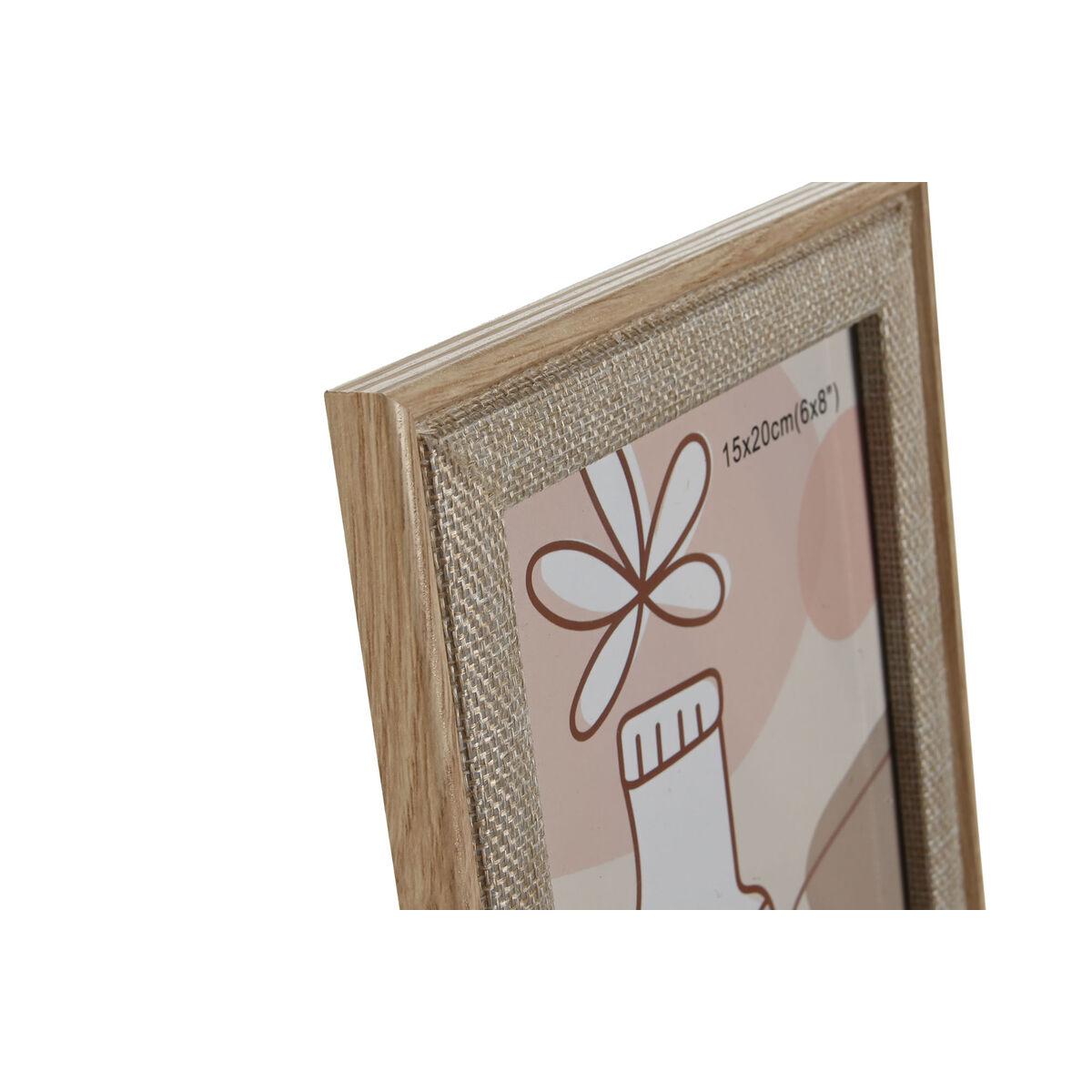 Marco de Fotos Home ESPRIT Natural Madera MDF Escandinavo 18,3 x 1,2 x 23,3 cm