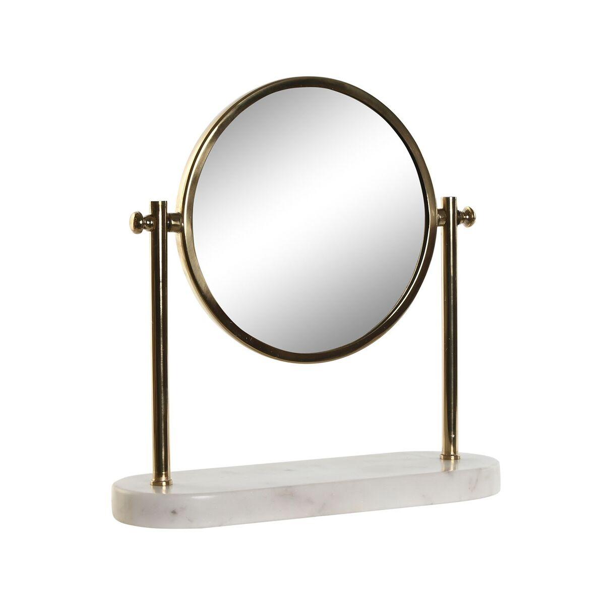Espejo Home ESPRIT Blanco Dorado Metal Mármol 30 x 10 x 30 cm
