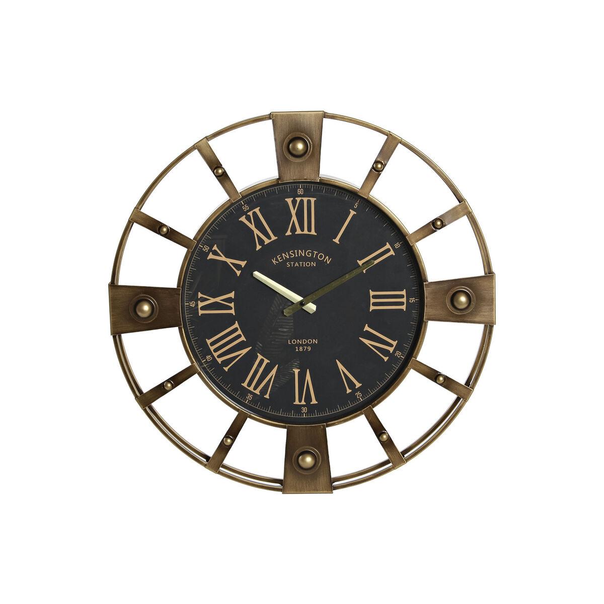 Reloj de Pared Home ESPRIT Negro Dorado Hierro Vintage 60 x 8 x 60 cm