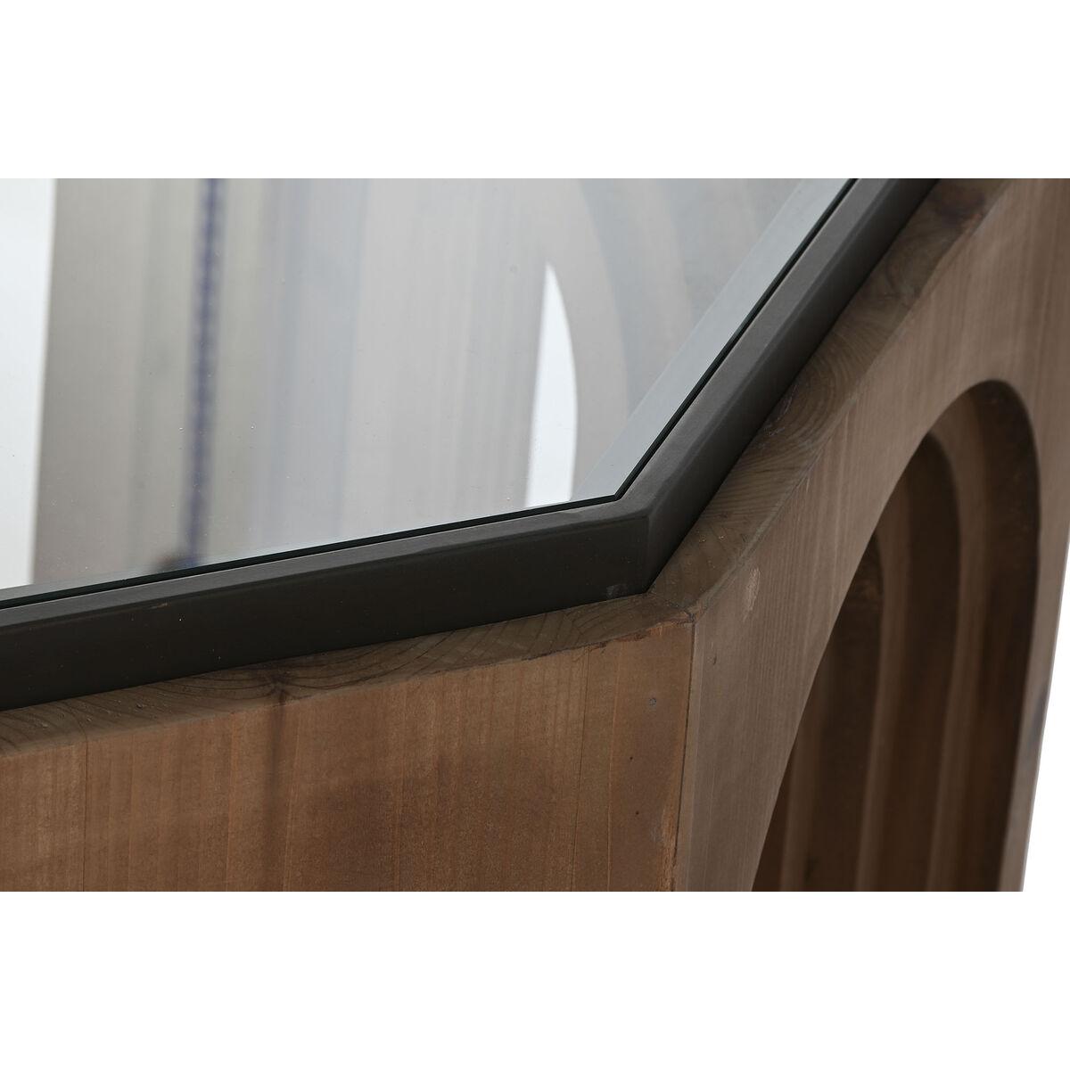 Mesa de Centro Home ESPRIT Cristal Madera de abeto 99 x 99 x 46 cm