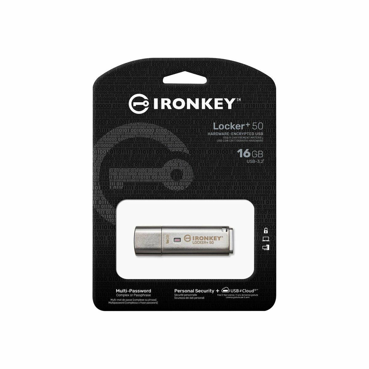 Memoria USB Kingston IKLP50/16GB Gris 16 GB