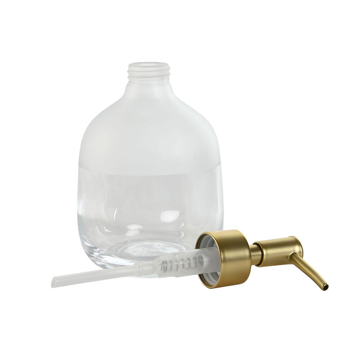 Dispensador de Jabón Home ESPRIT Transparente Dorado Aluminio Cristal ABS 10 x 10 x 18 cm
