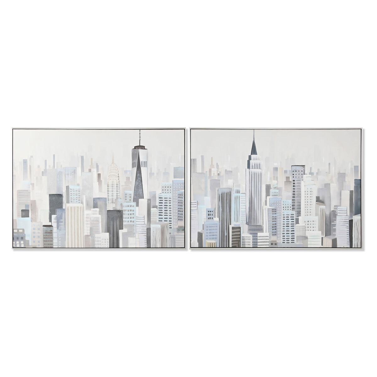Cuadro Home ESPRIT Ciudad Loft 122,3 x 4,5 x 82,3 cm (2 Unidades)