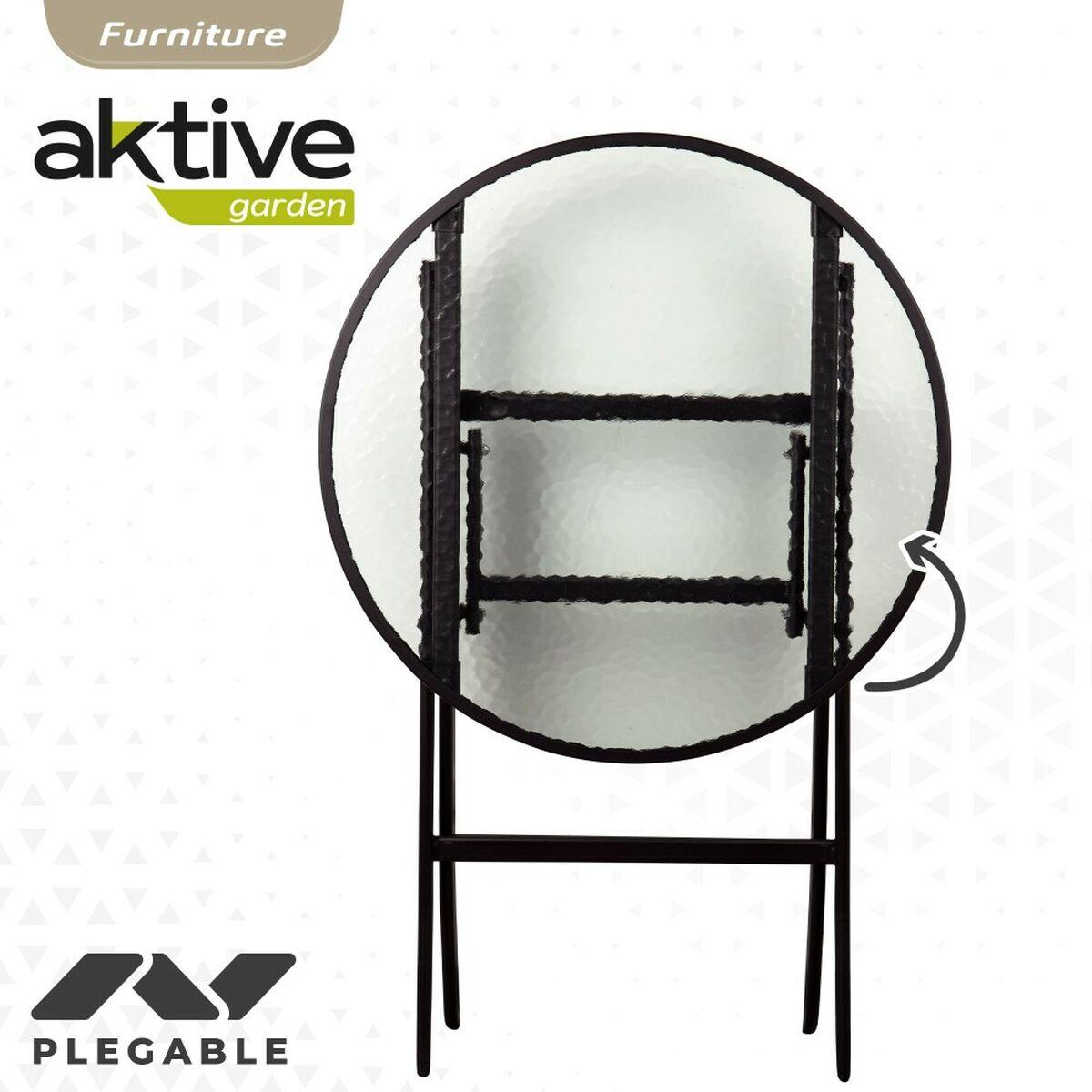 Muebles de Jardín Aktive Antracita Mesa Silla x 2 3 Piezas (Reacondicionado C)