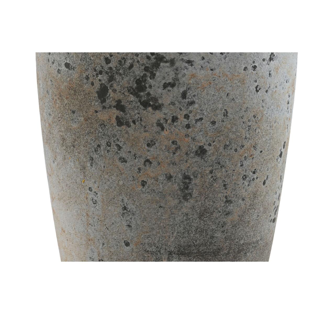 Jarrón Home ESPRIT Blanco Marrón Cerámica Acabado envejecido 16 x 16 x 31 cm