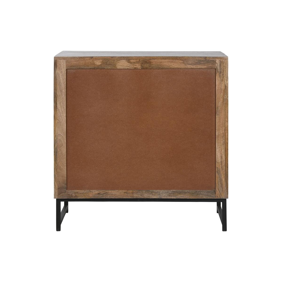 Cómoda Home ESPRIT Marrón Negro Plateado Madera de mango Espejo Indio 80 x 38 x 80 cm